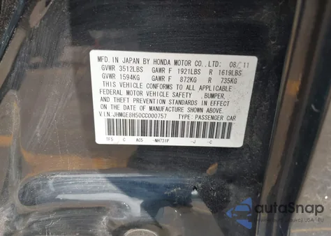 2012 Honda Fit Sport z USA, uszkodzony, nr VIN JHMGE8H50CC000757